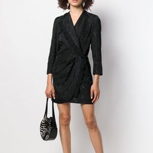 sandro Walls Floral Jacquard Long Sleeve Dress b3b